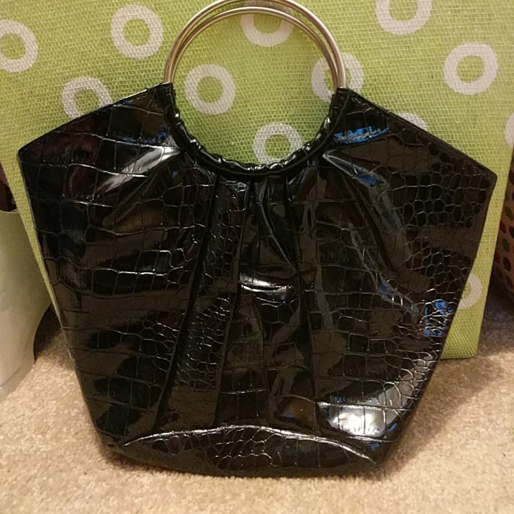 Faux leather clutch.